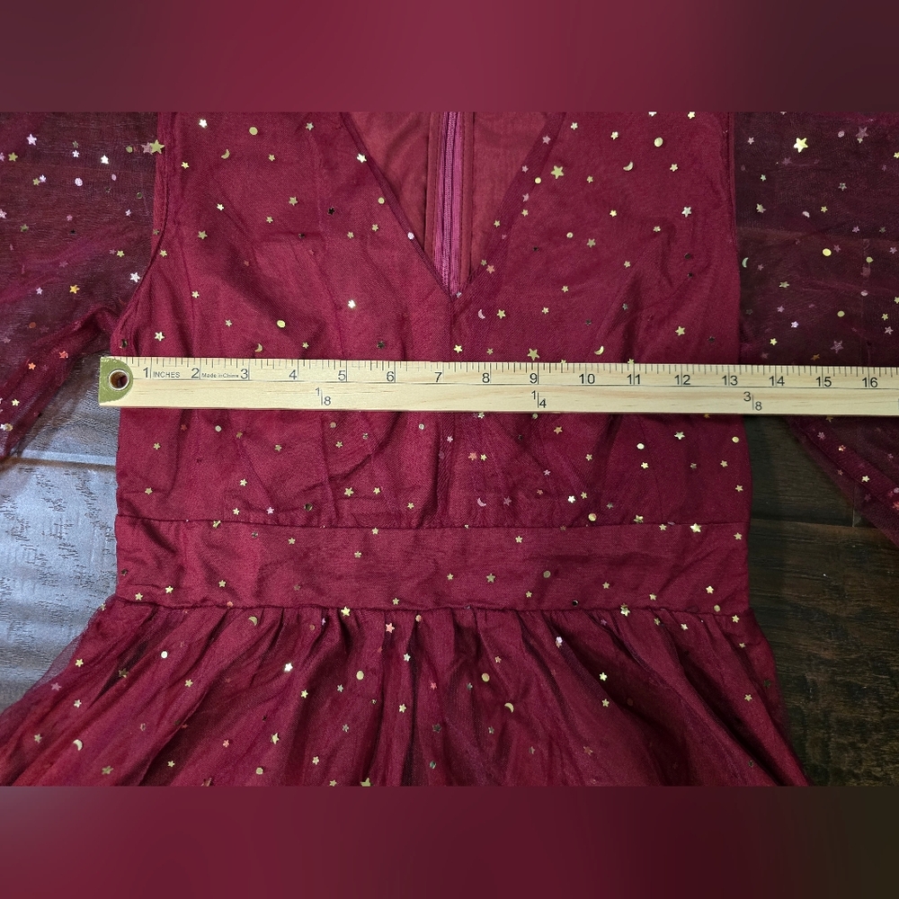 NWT JJs House Womens Sparkle Star Red Special Occasion Cocktail Dress Small - Picture 5 of 14